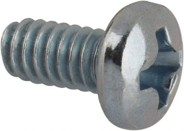 Value Collection - #5-40 UNC, 1/4" Length Under Head Phillips Drive Machine Screw - Pan Head, Grade J82 Steel, Zinc-Plated Finish, Without Washer - USA Tool & Supply