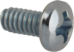 Value Collection - #5-40 UNC, 1/4" Length Under Head Phillips Drive Machine Screw - Pan Head, Grade J82 Steel, Zinc-Plated Finish, Without Washer - USA Tool & Supply