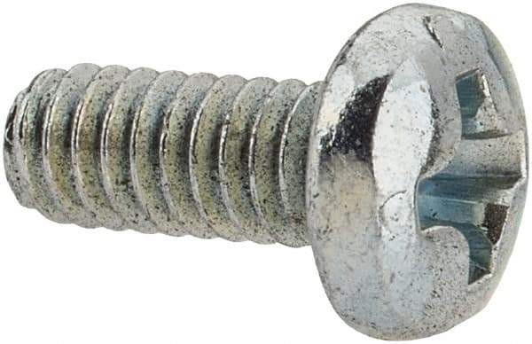 Value Collection - #5-40 UNC, 5/16" Length Under Head Phillips Drive Machine Screw - Pan Head, Grade J82 Steel, Zinc-Plated Finish, Without Washer - USA Tool & Supply