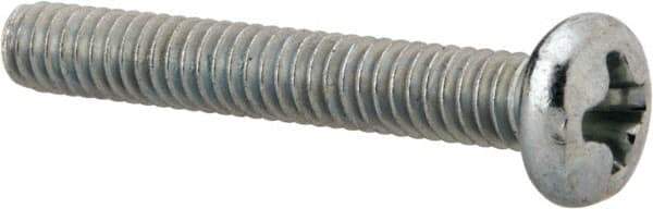 Value Collection - #5-40 UNC, 7/8" Length Under Head Phillips Drive Machine Screw - Pan Head, Grade J82 Steel, Zinc-Plated Finish, Without Washer - USA Tool & Supply