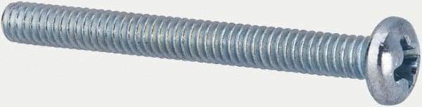 Value Collection - #5-40 UNC, 1-1/4" Length Under Head Phillips Drive Machine Screw - Pan Head, Grade J82 Steel, Zinc-Plated Finish, Without Washer - USA Tool & Supply