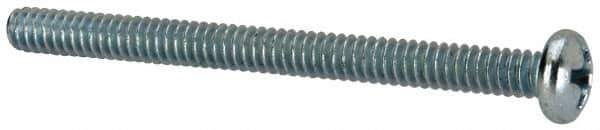 Value Collection - #6-32 UNC, 1-3/4" Length Under Head Phillips Drive Machine Screw - Pan Head, Grade J82 Steel, Zinc-Plated Finish, Without Washer - USA Tool & Supply