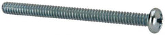 Value Collection - #6-32 UNC, 1-3/4" Length Under Head Phillips Drive Machine Screw - Pan Head, Grade J82 Steel, Zinc-Plated Finish, Without Washer - USA Tool & Supply
