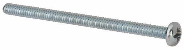 Value Collection - #6-32 UNC, 2-1/4" Length Under Head Phillips Drive Machine Screw - Pan Head, Grade J82 Steel, Zinc-Plated Finish, Without Washer - USA Tool & Supply