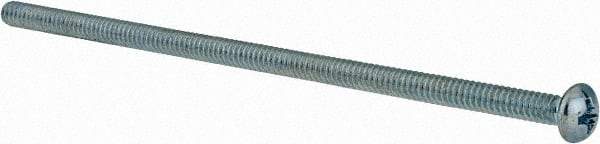 Value Collection - #6-32 UNC, 3-1/2" Length Under Head Phillips Drive Machine Screw - Pan Head, Grade J82 Steel, Zinc-Plated Finish, Without Washer - USA Tool & Supply