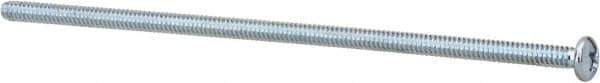 Value Collection - #6-32 UNC, 4" Length Under Head Phillips Drive Machine Screw - Pan Head, Grade J82 Steel, Zinc-Plated Finish, Without Washer - USA Tool & Supply