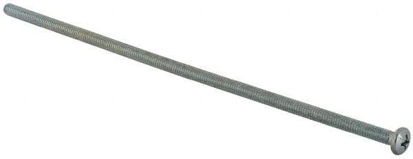 Value Collection - #8-32 UNC, 6" Length Under Head Phillips Drive Machine Screw - Pan Head, Grade J82 Steel, Zinc-Plated Finish, Without Washer - USA Tool & Supply