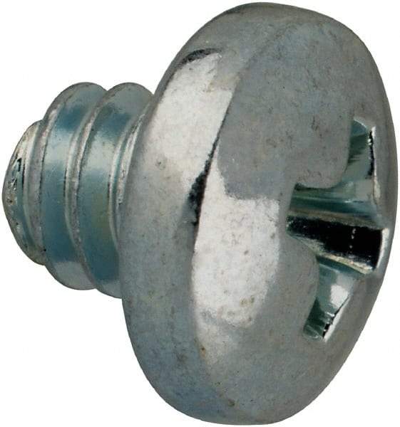 Value Collection - #10-24 UNC, 3/16" Length Under Head Phillips Drive Machine Screw - Pan Head, Grade J82 Steel, Zinc-Plated Finish, Without Washer - USA Tool & Supply