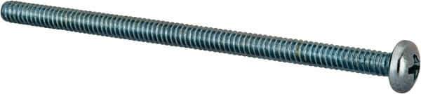 Value Collection - #10-24 UNC, 3-1/2" Length Under Head Phillips Drive Machine Screw - Pan Head, Grade J82 Steel, Zinc-Plated Finish, Without Washer - USA Tool & Supply