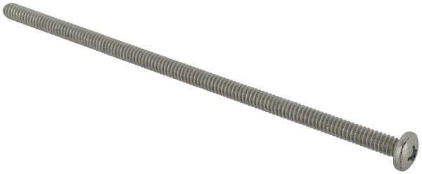 Value Collection - #10-24 UNC, 5" Length Under Head Phillips Drive Machine Screw - Pan Head, Grade J82 Steel, Zinc-Plated Finish, Without Washer - USA Tool & Supply
