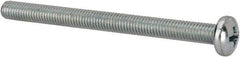 Value Collection - #10-32 UNF, 2-1/2" Length Under Head Phillips Drive Machine Screw - Pan Head, Grade J82 Steel, Zinc-Plated Finish, Without Washer - USA Tool & Supply