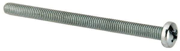 Value Collection - #10-32 UNF, 2-3/4" Length Under Head Phillips Drive Machine Screw - Pan Head, Grade J82 Steel, Zinc-Plated Finish, Without Washer - USA Tool & Supply