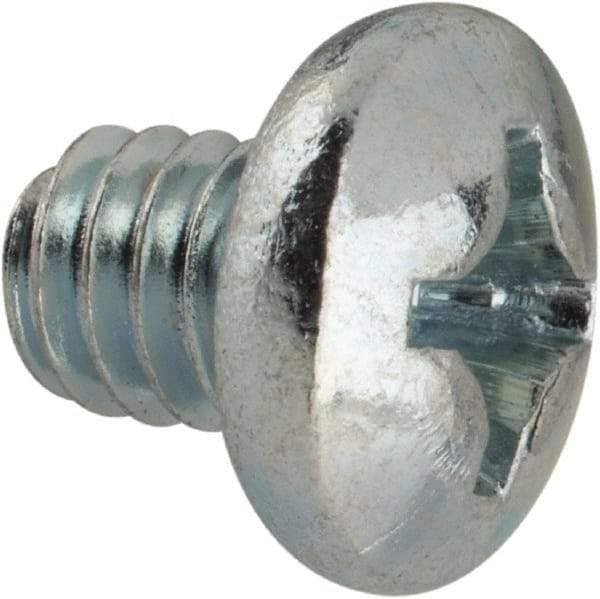 Value Collection - #12-24 UNC, 1/4" Length Under Head Phillips Drive Machine Screw - Pan Head, Grade J82 Steel, Zinc-Plated Finish, Without Washer - USA Tool & Supply
