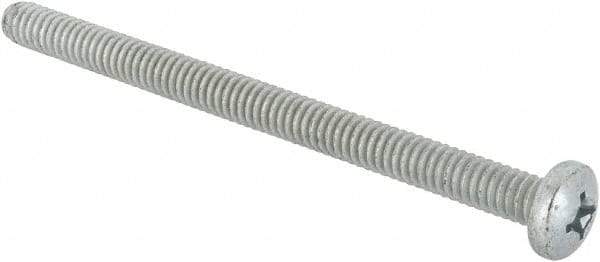 Value Collection - 1/4-20 UNC, 3-1/2" Length Under Head Phillips Drive Machine Screw - Pan Head, Grade J82 Steel, Zinc-Plated Finish, Without Washer - USA Tool & Supply