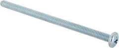Value Collection - 1/4-20 UNC, 4-1/2" Length Under Head Phillips Drive Machine Screw - Pan Head, Grade J82 Steel, Zinc-Plated Finish, Without Washer - USA Tool & Supply