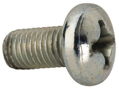Value Collection - 1/4-28 UNF, 1/2" Length Under Head Phillips Drive Machine Screw - Pan Head, Grade J82 Steel, Zinc-Plated Finish, Without Washer - USA Tool & Supply