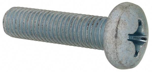 Value Collection - 1/4-28 UNF, 1" Length Under Head Phillips Drive Machine Screw - Pan Head, Grade J82 Steel, Zinc-Plated Finish, Without Washer - USA Tool & Supply