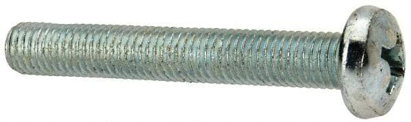 Value Collection - 1/4-28 UNF, 1-3/4" Length Under Head Phillips Drive Machine Screw - Pan Head, Grade J82 Steel, Zinc-Plated Finish, Without Washer - USA Tool & Supply
