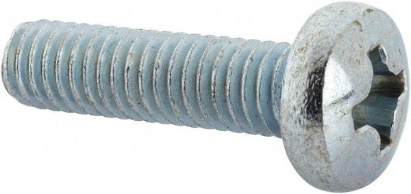 Value Collection - 5/16-18 UNC, 1-1/4" Length Under Head Phillips Drive Machine Screw - Pan Head, Grade J82 Steel, Zinc-Plated Finish, Without Washer - USA Tool & Supply