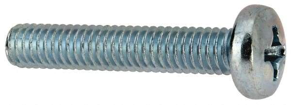 Value Collection - 5/16-18 UNC, 1-3/4" Length Under Head Phillips Drive Machine Screw - Pan Head, Grade J82 Steel, Zinc-Plated Finish, Without Washer - USA Tool & Supply