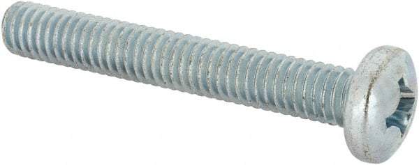 Value Collection - 5/16-18 UNC, 2-1/4" Length Under Head Phillips Drive Machine Screw - Pan Head, Grade J82 Steel, Zinc-Plated Finish, Without Washer - USA Tool & Supply