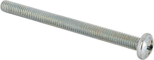 Value Collection - 5/16-18 UNC, 4" Length Under Head Phillips Drive Machine Screw - Pan Head, Grade J82 Steel, Zinc-Plated Finish, Without Washer - USA Tool & Supply