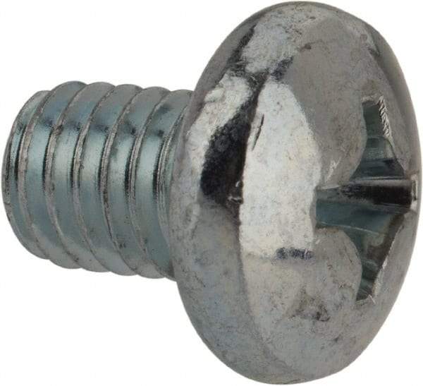 Value Collection - 3/8-16 UNC, 1/2" Length Under Head Phillips Drive Machine Screw - Pan Head, Grade J82 Steel, Zinc-Plated Finish, Without Washer - USA Tool & Supply