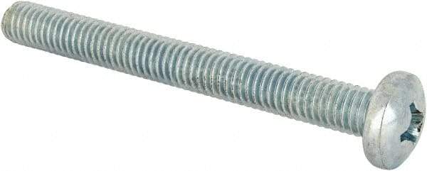Value Collection - 3/8-16 UNC, 3-1/2" Length Under Head Phillips Drive Machine Screw - Pan Head, Grade J82 Steel, Zinc-Plated Finish, Without Washer - USA Tool & Supply
