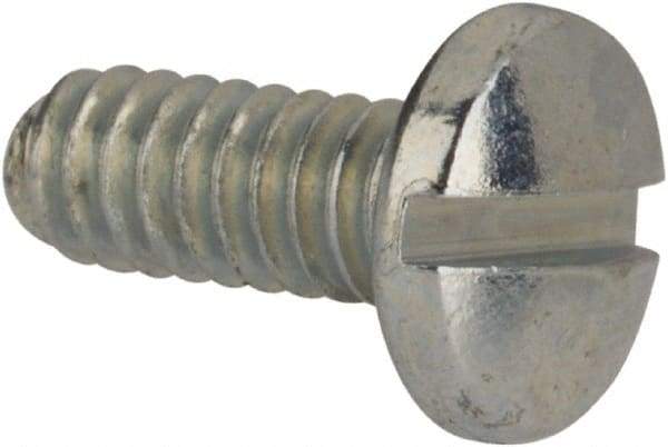 Value Collection - #3-48 UNC, 1/4" Length Under Head Slotted Drive Machine Screw - Binding Head, Grade J82 Steel, Zinc-Plated Finish, Without Washer - USA Tool & Supply