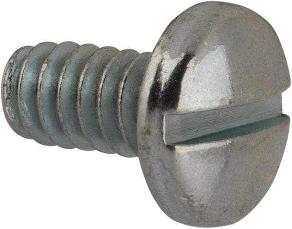 Value Collection - #10-24 UNC, 3/8" Length Under Head Slotted Drive Machine Screw - Binding Head, Grade J82 Steel, Zinc-Plated Finish, Without Washer - USA Tool & Supply