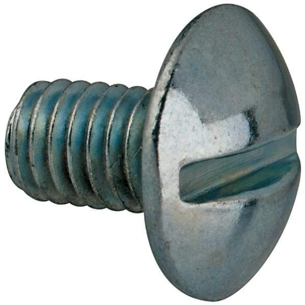 Value Collection - #10-32 UNF, 5/16" Length Under Head Slotted Drive Machine Screw - Truss Head, Grade J82 Steel, Zinc-Plated Finish, Without Washer - USA Tool & Supply