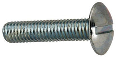 Value Collection - #10-32 UNF, 7/8" Length Under Head Slotted Drive Machine Screw - Truss Head, Grade J82 Steel, Zinc-Plated Finish, Without Washer - USA Tool & Supply