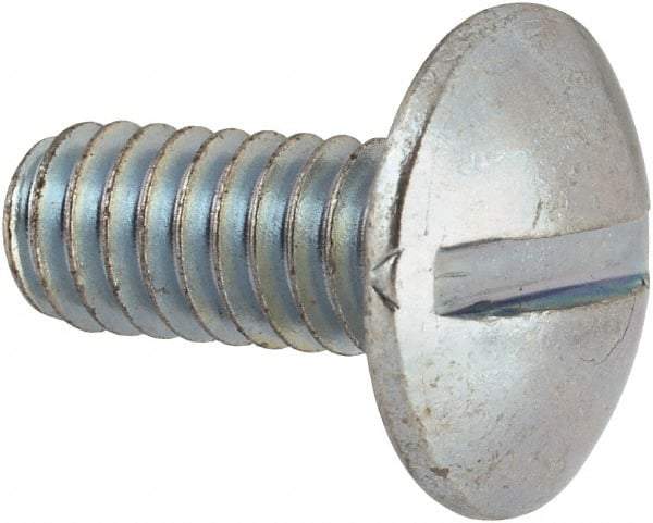 Value Collection - #12-24 UNC, 1/2" Length Under Head Slotted Drive Machine Screw - Truss Head, Grade J82 Steel, Zinc-Plated Finish, Without Washer - USA Tool & Supply