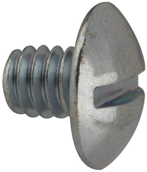 Value Collection - 1/4-20 UNC, 5/16" Length Under Head Slotted Drive Machine Screw - Truss Head, Grade J82 Steel, Zinc-Plated Finish, Without Washer - USA Tool & Supply