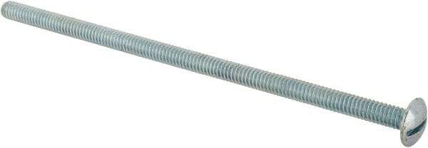 Value Collection - 1/4-20 UNC, 6" Length Under Head Slotted Drive Machine Screw - Truss Head, Grade J82 Steel, Zinc-Plated Finish, Without Washer - USA Tool & Supply