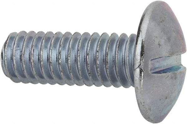 Value Collection - 5/16-18 UNC, 7/8" Length Under Head Slotted Drive Machine Screw - Truss Head, Grade J82 Steel, Zinc-Plated Finish, Without Washer - USA Tool & Supply
