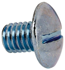Value Collection - 3/8-16 UNC, 1/2" Length Under Head Slotted Drive Machine Screw - Truss Head, Grade J82 Steel, Zinc-Plated Finish, Without Washer - USA Tool & Supply