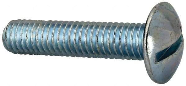 Value Collection - 3/8-16 UNC, 1-3/4" Length Under Head Slotted Drive Machine Screw - Truss Head, Grade J82 Steel, Zinc-Plated Finish, Without Washer - USA Tool & Supply