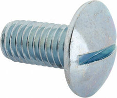 Value Collection - 1/2-13 UNC, 1" Length Under Head Slotted Drive Machine Screw - Truss Head, Grade J82 Steel, Zinc-Plated Finish, Without Washer - USA Tool & Supply
