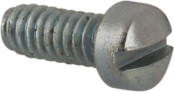 Value Collection - #3-48 UNC, 1/4" Length Under Head Slotted Drive Machine Screw - Fillister Head, Grade J82 Steel, Zinc-Plated Finish, Without Washer - USA Tool & Supply