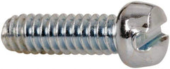 Value Collection - #3-48 UNC, 5/16" Length Under Head Slotted Drive Machine Screw - Fillister Head, Grade J82 Steel, Zinc-Plated Finish, Without Washer - USA Tool & Supply