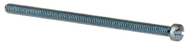 Value Collection - #8-32 UNC, 3" Length Under Head Slotted Drive Machine Screw - Fillister Head, Grade J82 Steel, Zinc-Plated Finish, Without Washer - USA Tool & Supply