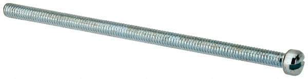 Value Collection - #8-32 UNC, 3-1/2" Length Under Head Slotted Drive Machine Screw - Fillister Head, Grade J82 Steel, Zinc-Plated Finish, Without Washer - USA Tool & Supply