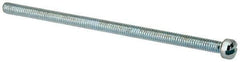 Value Collection - #8-32 UNC, 3-1/2" Length Under Head Slotted Drive Machine Screw - Fillister Head, Grade J82 Steel, Zinc-Plated Finish, Without Washer - USA Tool & Supply