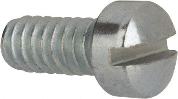 Value Collection - #10-24 UNC, 7/16" Length Under Head Slotted Drive Machine Screw - Fillister Head, Grade J82 Steel, Zinc-Plated Finish, Without Washer - USA Tool & Supply