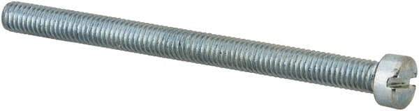 Value Collection - #10-32 UNF, 2-1/2" Length Under Head Slotted Drive Machine Screw - Fillister Head, Grade J82 Steel, Zinc-Plated Finish, Without Washer - USA Tool & Supply
