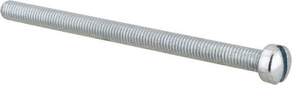 Value Collection - #10-32 UNF, 3" Length Under Head Slotted Drive Machine Screw - Fillister Head, Grade J82 Steel, Zinc-Plated Finish, Without Washer - USA Tool & Supply