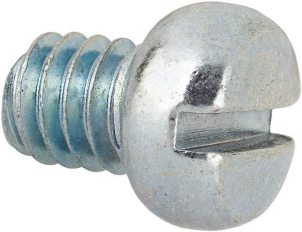 Value Collection - #12-24 UNC, 1/4" Length Under Head Slotted Drive Machine Screw - Fillister Head, Grade J82 Steel, Zinc-Plated Finish, Without Washer - USA Tool & Supply