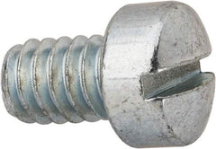 Value Collection - 1/4-20 UNC, 3/8" Length Under Head Slotted Drive Machine Screw - Fillister Head, Grade J82 Steel, Zinc-Plated Finish, Without Washer - USA Tool & Supply