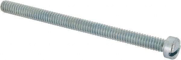 Value Collection - 1/4-20 UNC, 3-1/2" Length Under Head Slotted Drive Machine Screw - Fillister Head, Grade J82 Steel, Zinc-Plated Finish, Without Washer - USA Tool & Supply